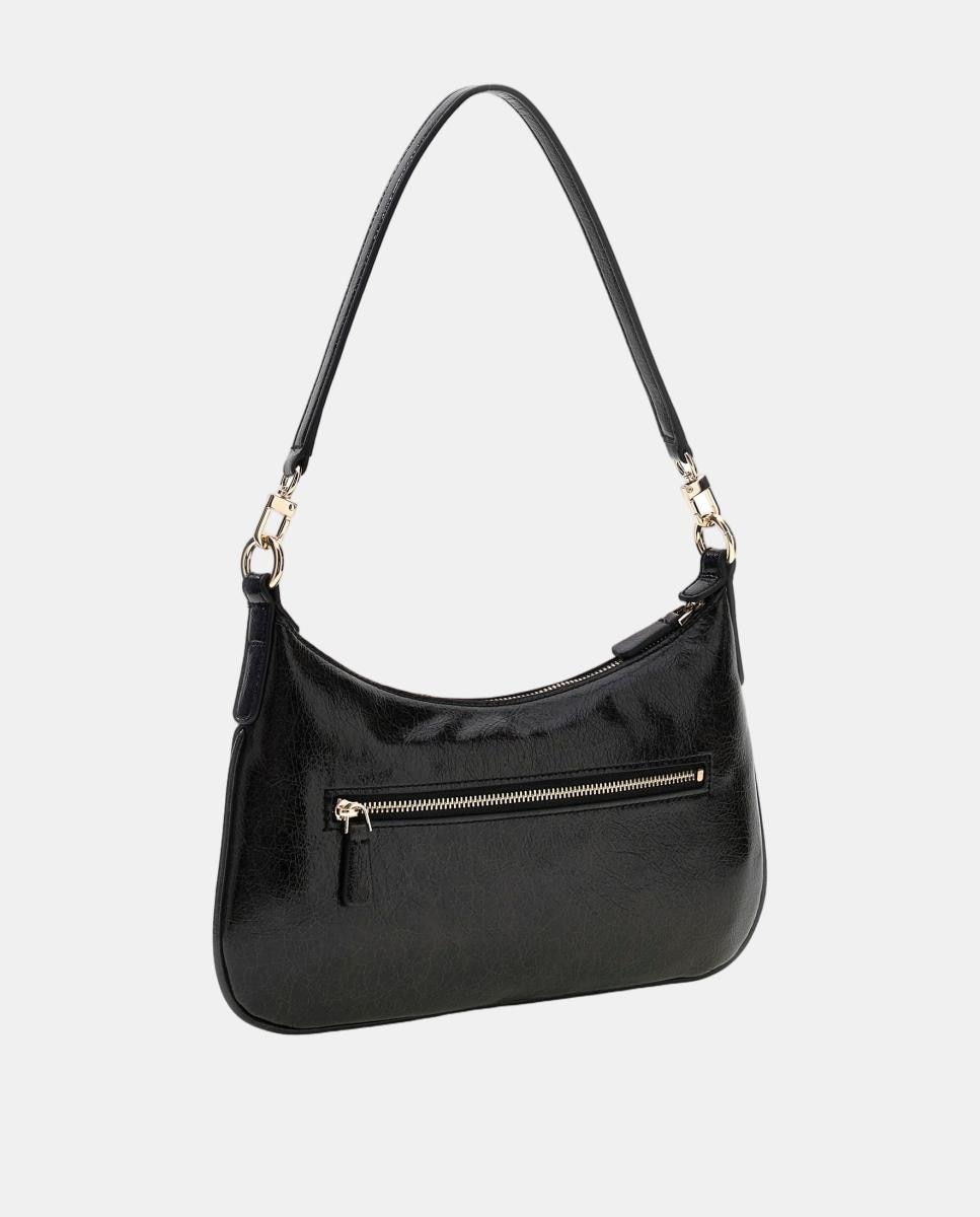Mala Hobo com Alça de Ombro e Detalhe Franzido Preto-3