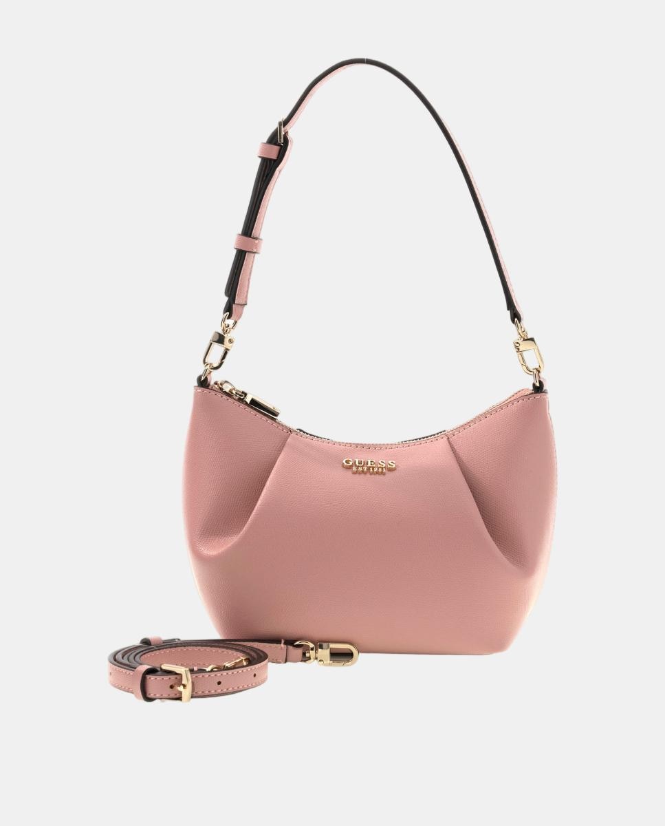 Mala Hobo com Alça Ajustável e Fecho Superior Rosa-2