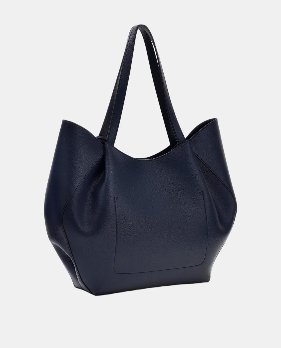 Mala Hobo com Alça Dupla e Pendente Decorativo Azul-marinho-3
