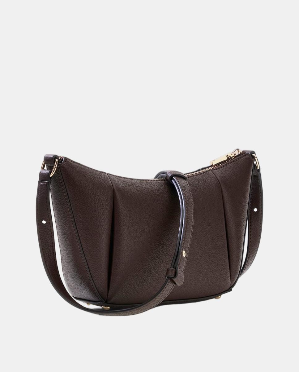 Mala Hobo com Alça de Ombro e Fecho Superior Castanho-escuro-3