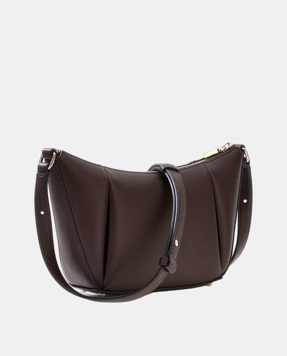 Mala Hobo com Alça de Ombro e Fecho Superior Castanho-escuro-4