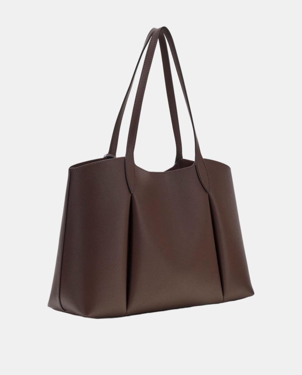 Mala Tipo Tote com Alça Dupla e Nécessaire Interior Amovível Castanho-escuro-3