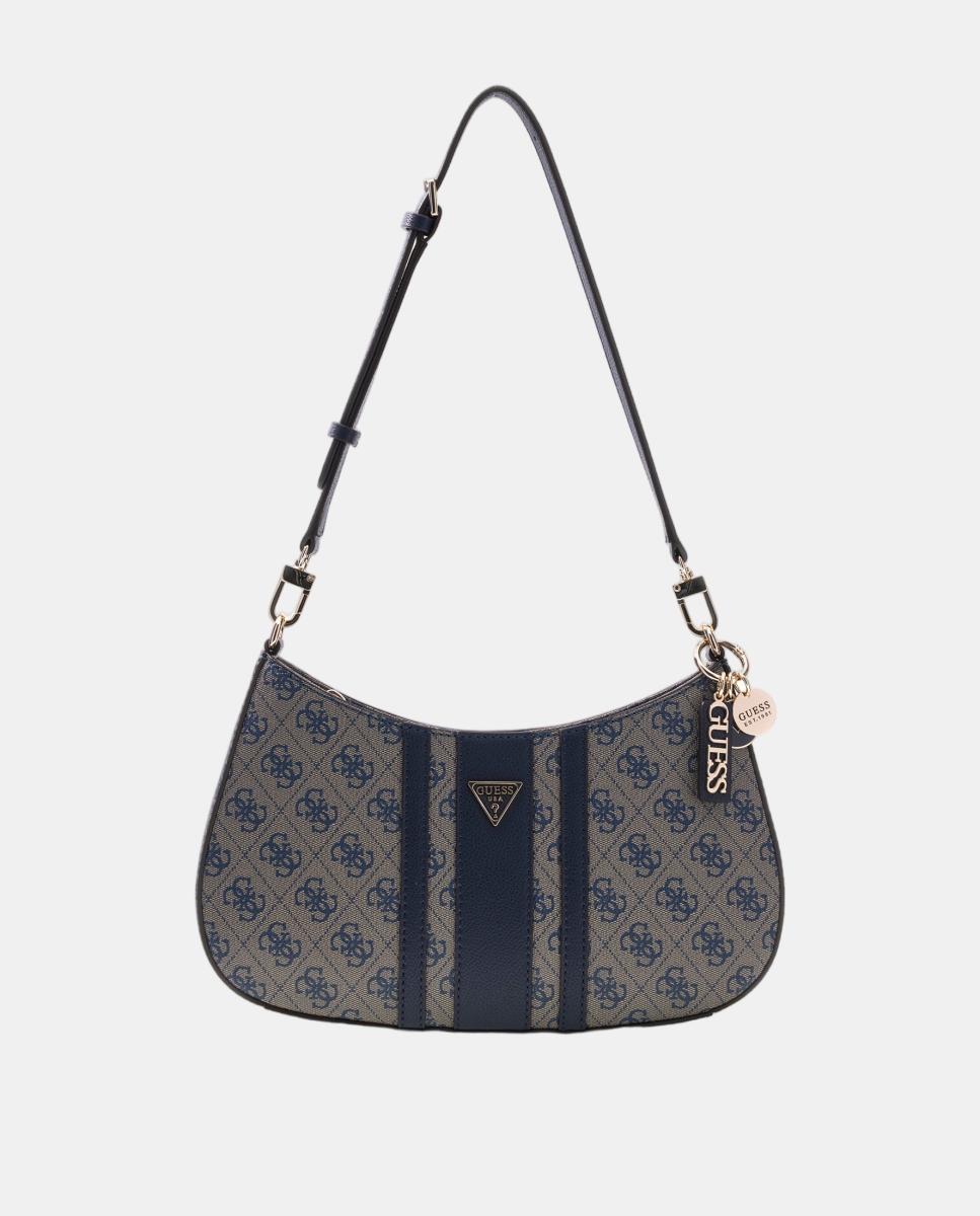 Bolso baguette con asa de hombro y bandolera - Guess - Gris Gris-2