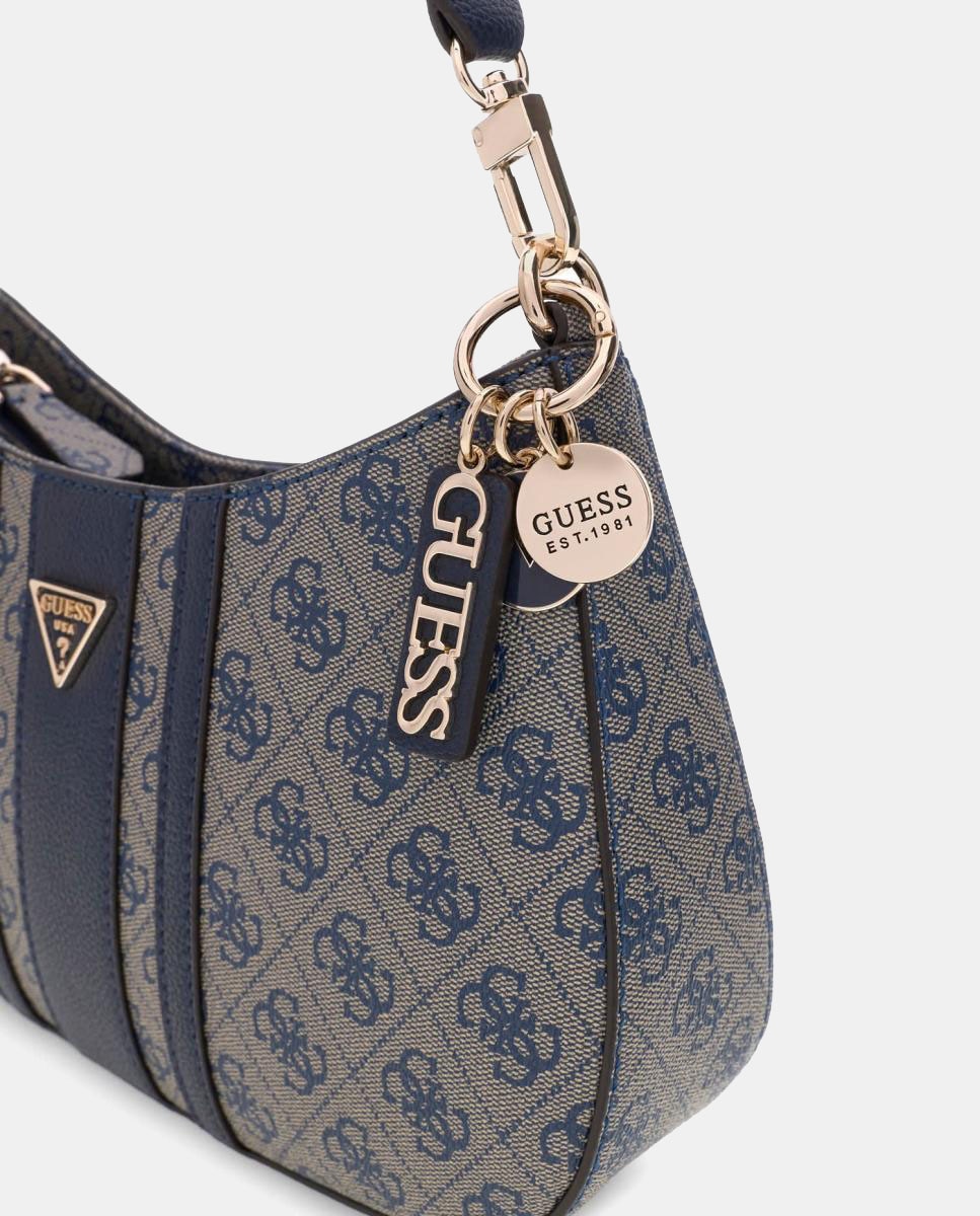 Bolso baguette con asa de hombro y bandolera - Guess - Gris Gris-3