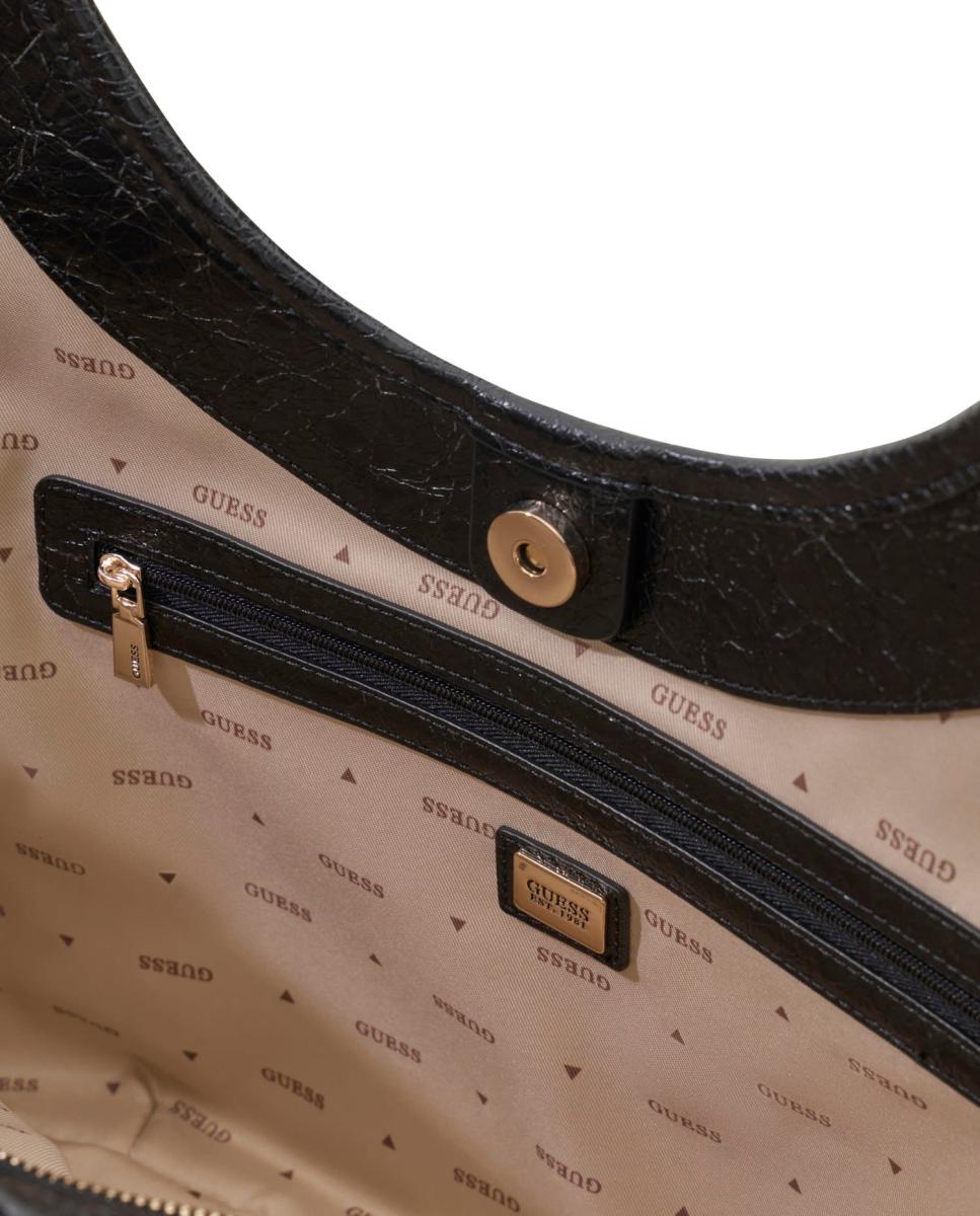 Mala Hobo com Alça Dupla e Logótipo Metálico Cinzento-5
