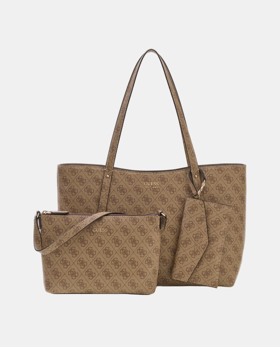 Imagen 2 de Bolso tote con doble asa y neceser a juego - Guess - Beige Beige