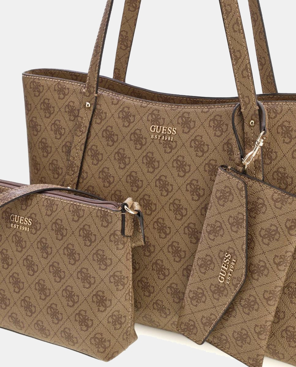 Imagen 4 de Bolso tote con doble asa y neceser a juego - Guess - Beige Beige
