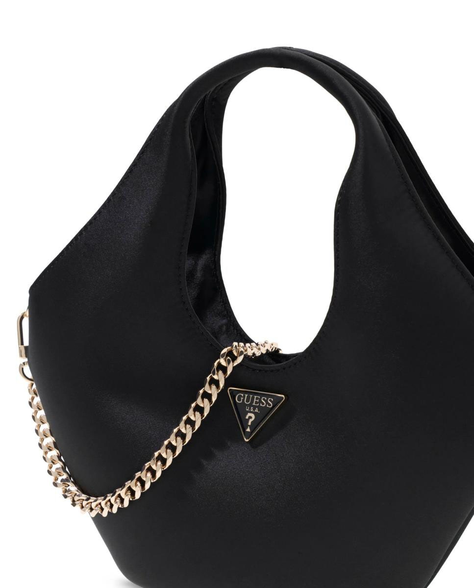 Mala Hobo com Alça Perfurada e Logótipo Triangular Preto-3