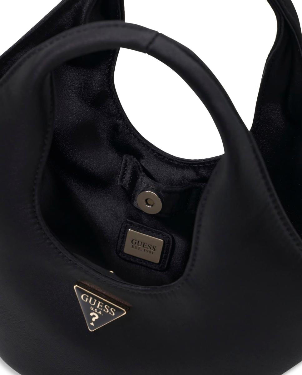 Mala Hobo com Alça Perfurada e Logótipo Triangular Preto-4