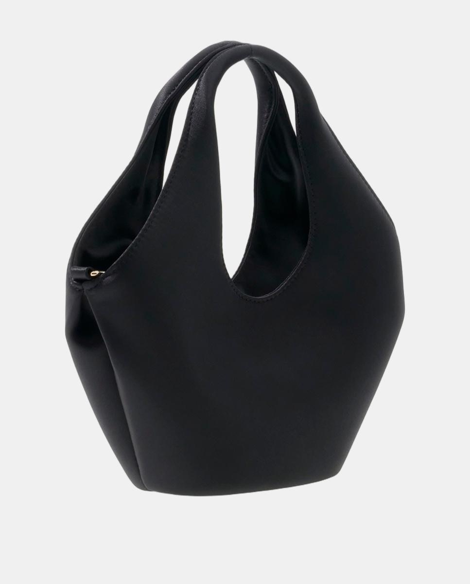 Mala Hobo com Alça Perfurada e Logótipo Triangular Preto-5