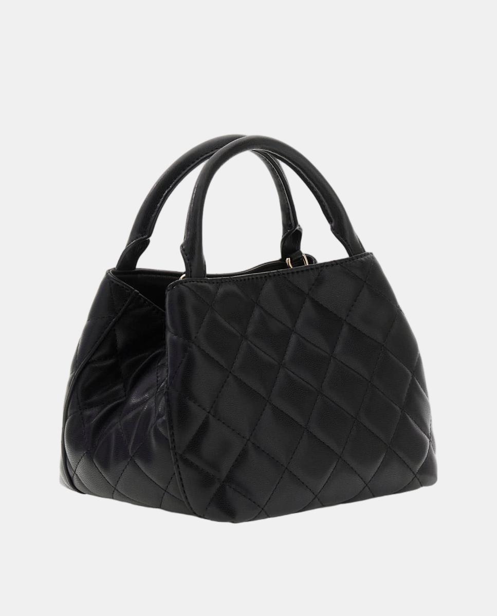 Mala de Mão Acolchoada com Alça Dupla e Logótipo Triangular Preto-2