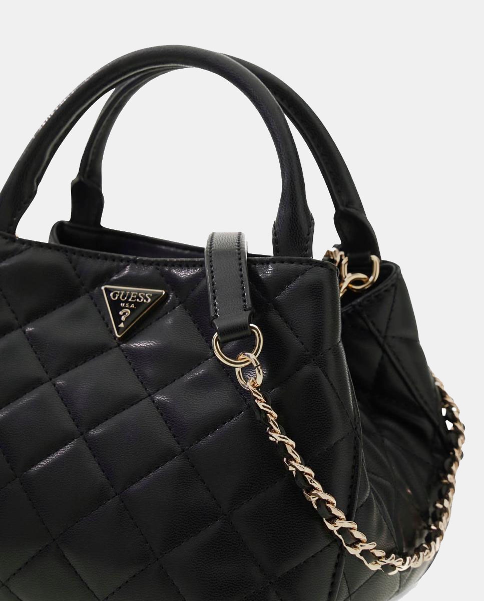 Mala de Mão Acolchoada com Alça Dupla e Logótipo Triangular Preto-5