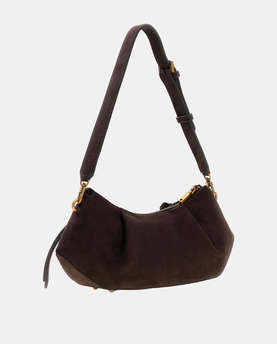 Bolso hobo con asa ajustable y logo metálico - Guess - Marrón oscuro Marrón oscuro-2