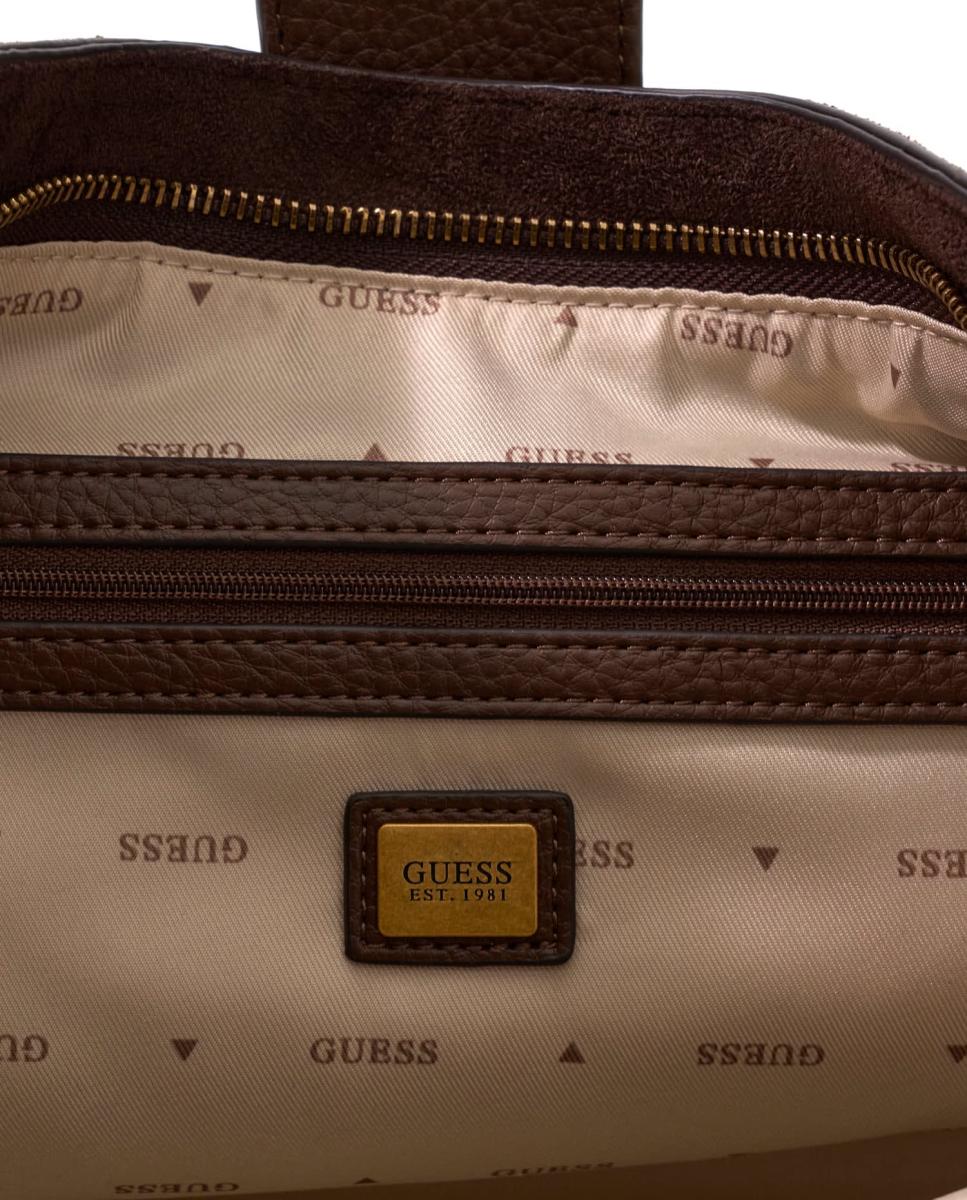 Bolso hobo con asa de hombro y logo metálico - Guess - Marrón oscuro Marrón oscuro-5