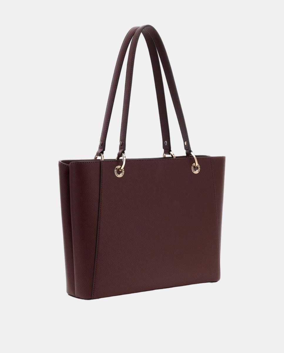 Bolso tote con doble asa y colgante decorativo - Guess - Granate Granate-2