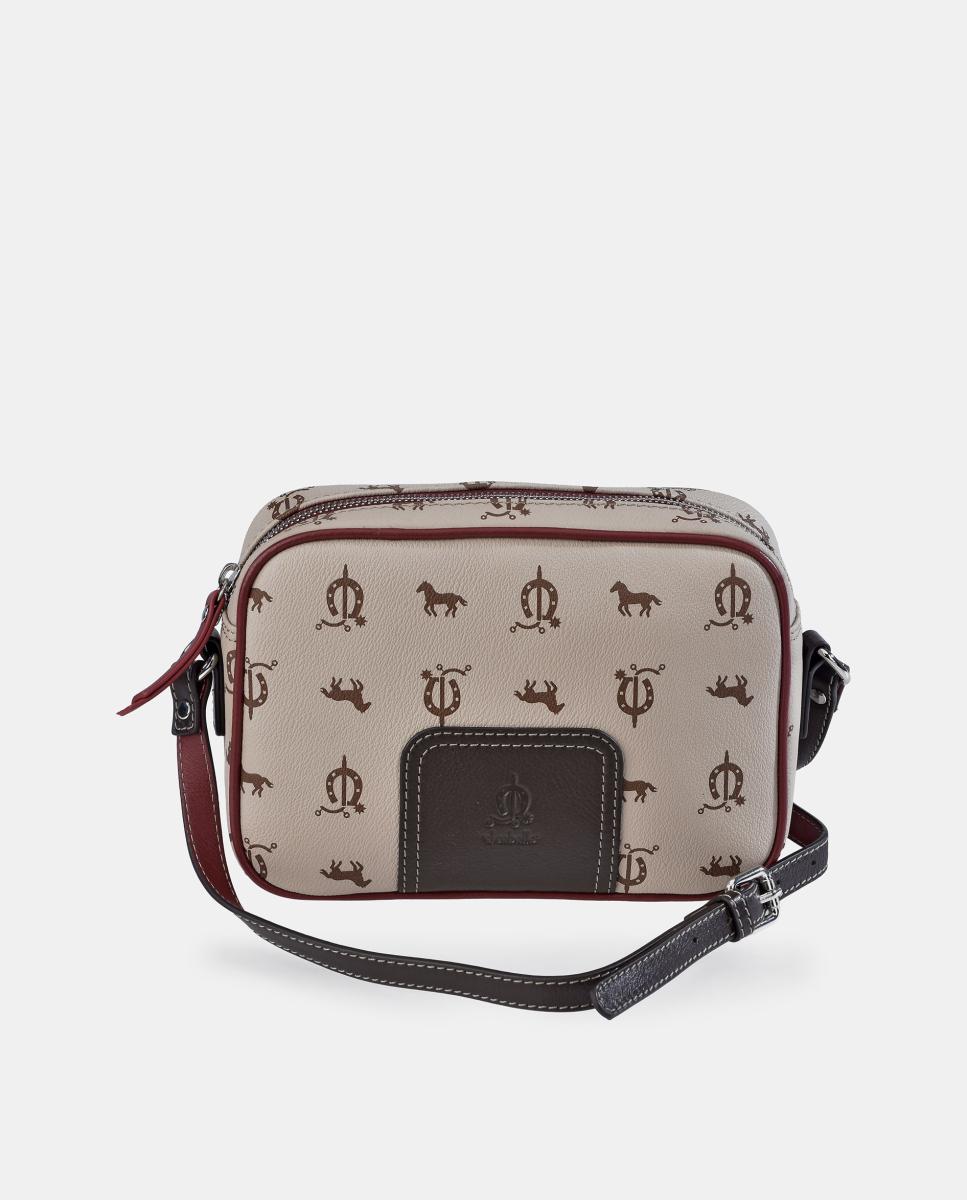 Imagem 0 de Mala Crossbody Elaborada em Pele e Lona