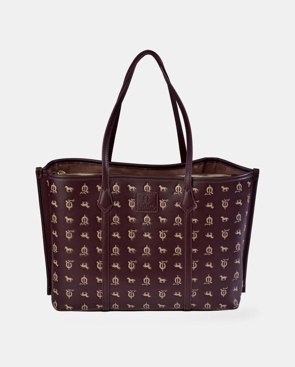 Imagem 0 de Mala Tipo Tote com Alças Compridas em Material Sintético com Efeito