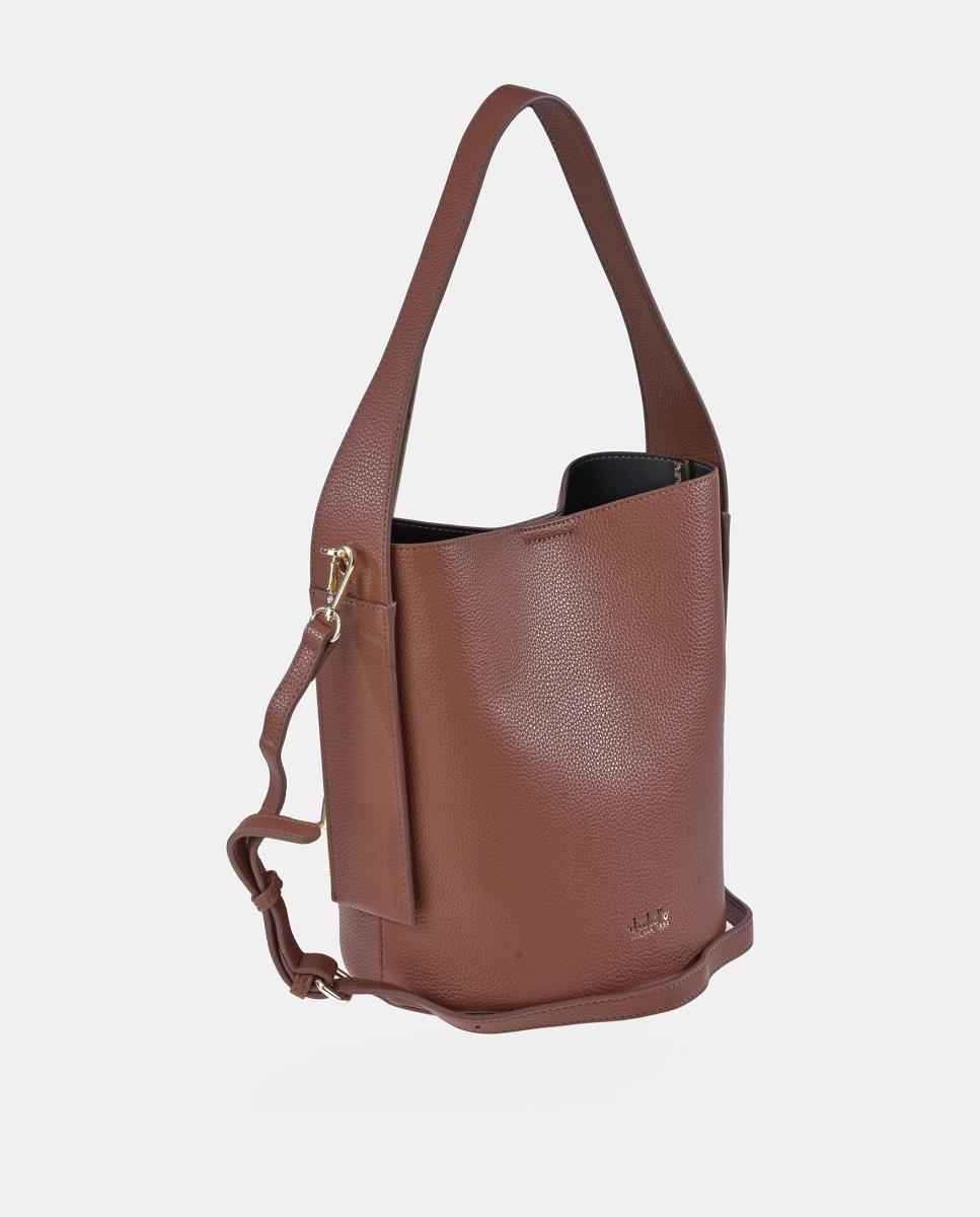 Mala Shopper em Pele Sintética Castanho-2