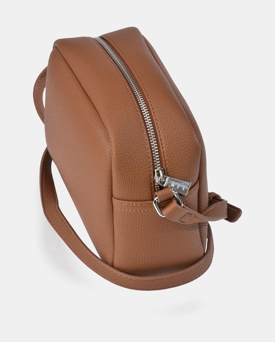 Mala Crossbody em Pele Sintética Castanho-3