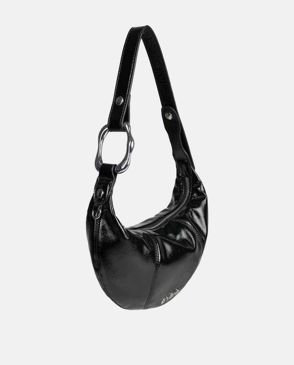 Bolso pequeño cruzado regulable modelo MINI MUSA MELTED - It's Lava - Negro Negro-2