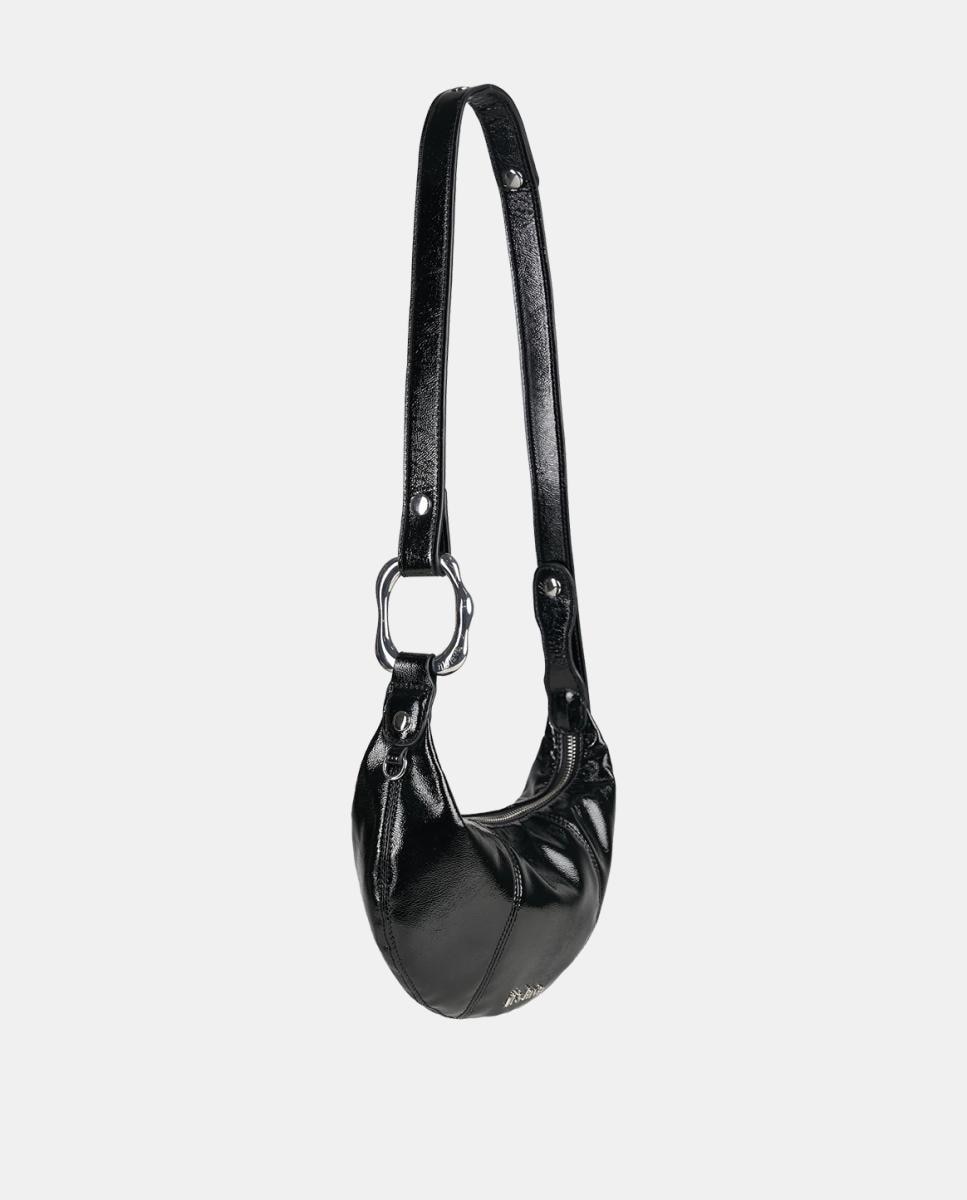 Bolso pequeño cruzado regulable modelo MINI MUSA MELTED - It's Lava - Negro Negro-3