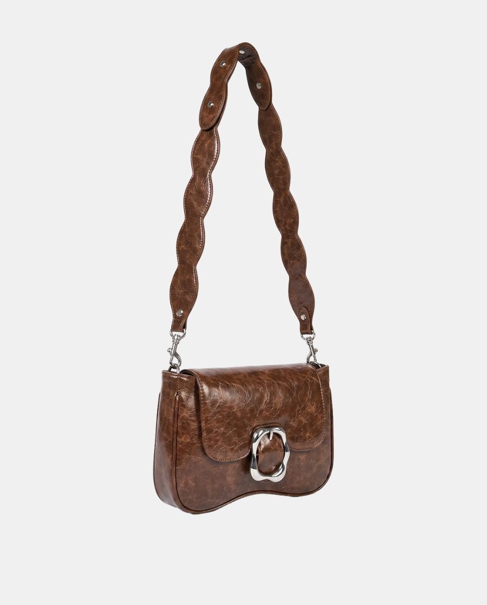 Imagen 0 de Bolso cruzado regulable modelo LOA MELTED Marrón