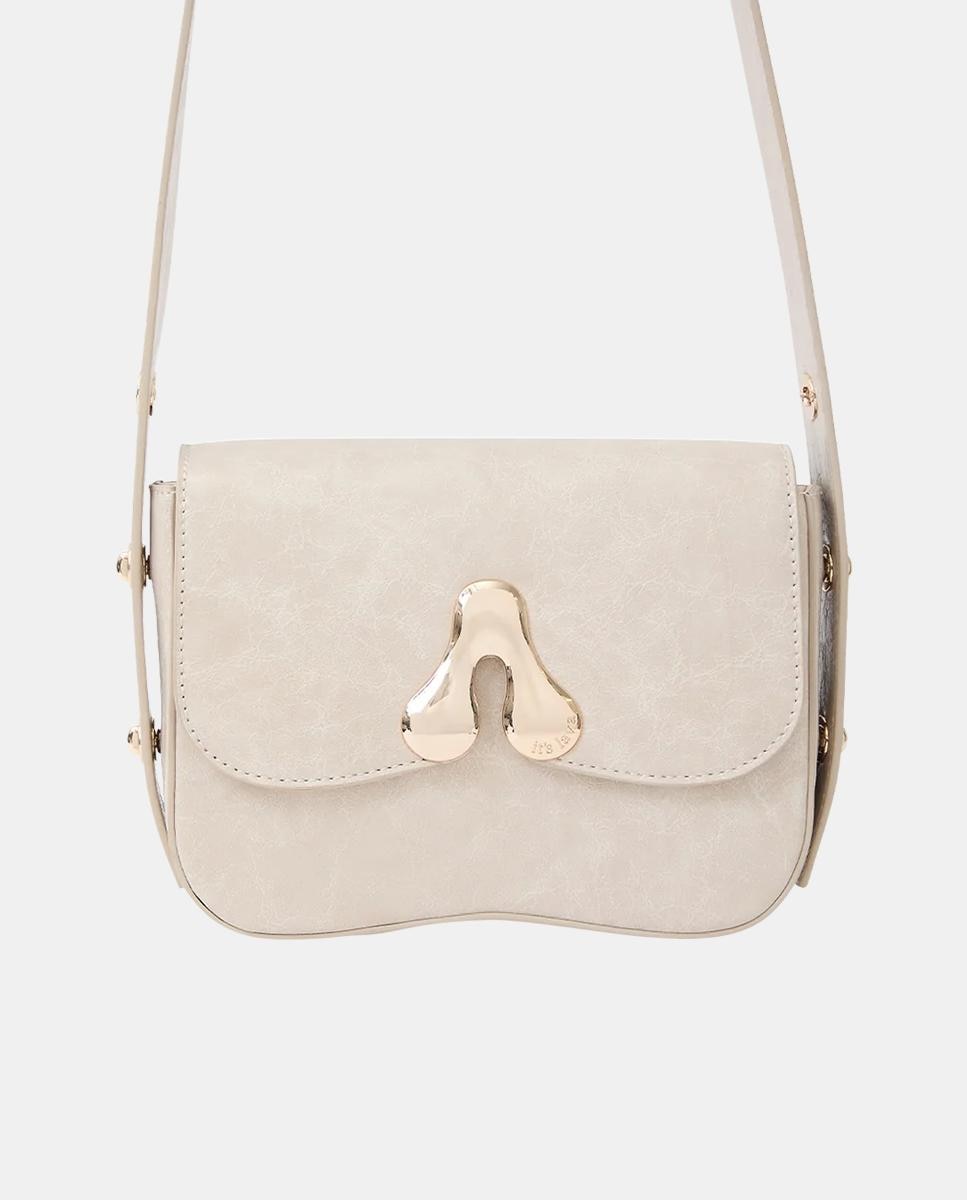 Bolso cruzado regulable modelo ETNA MELTED - It's Lava - Beige Beige-3