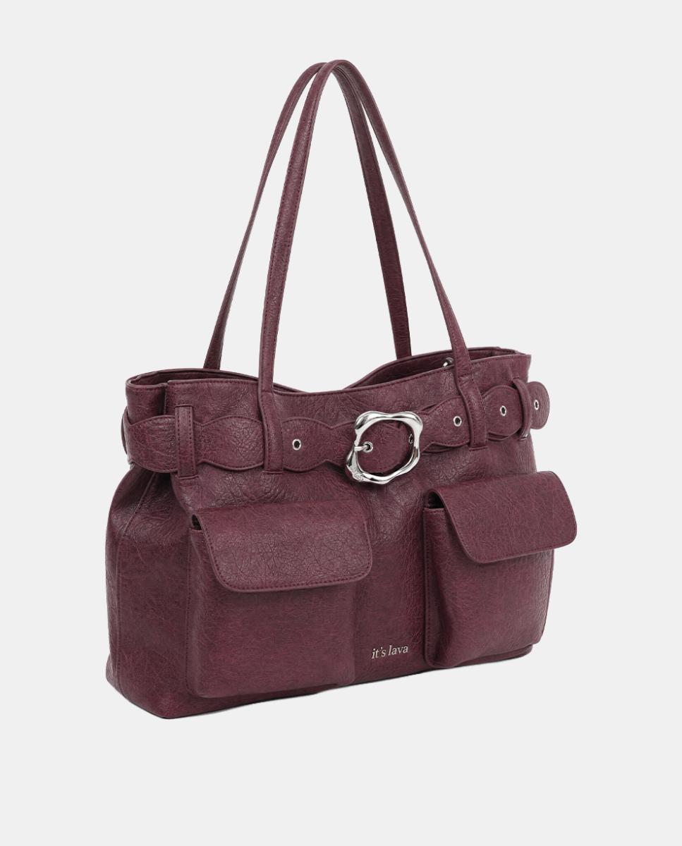 Bolso de hombro modelo TEIDE - It's Lava - Granate Granate-2