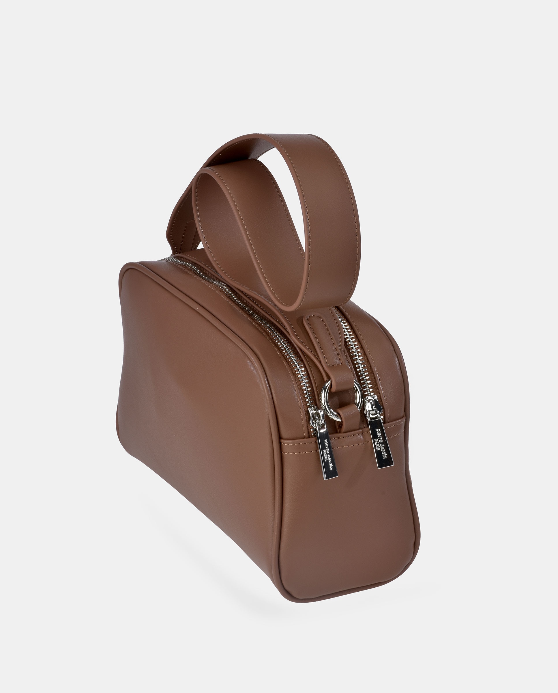 Bolso crossbody Pierre Cardin en P.U. cuadros con doble cremallera - Cuero Cuero-3