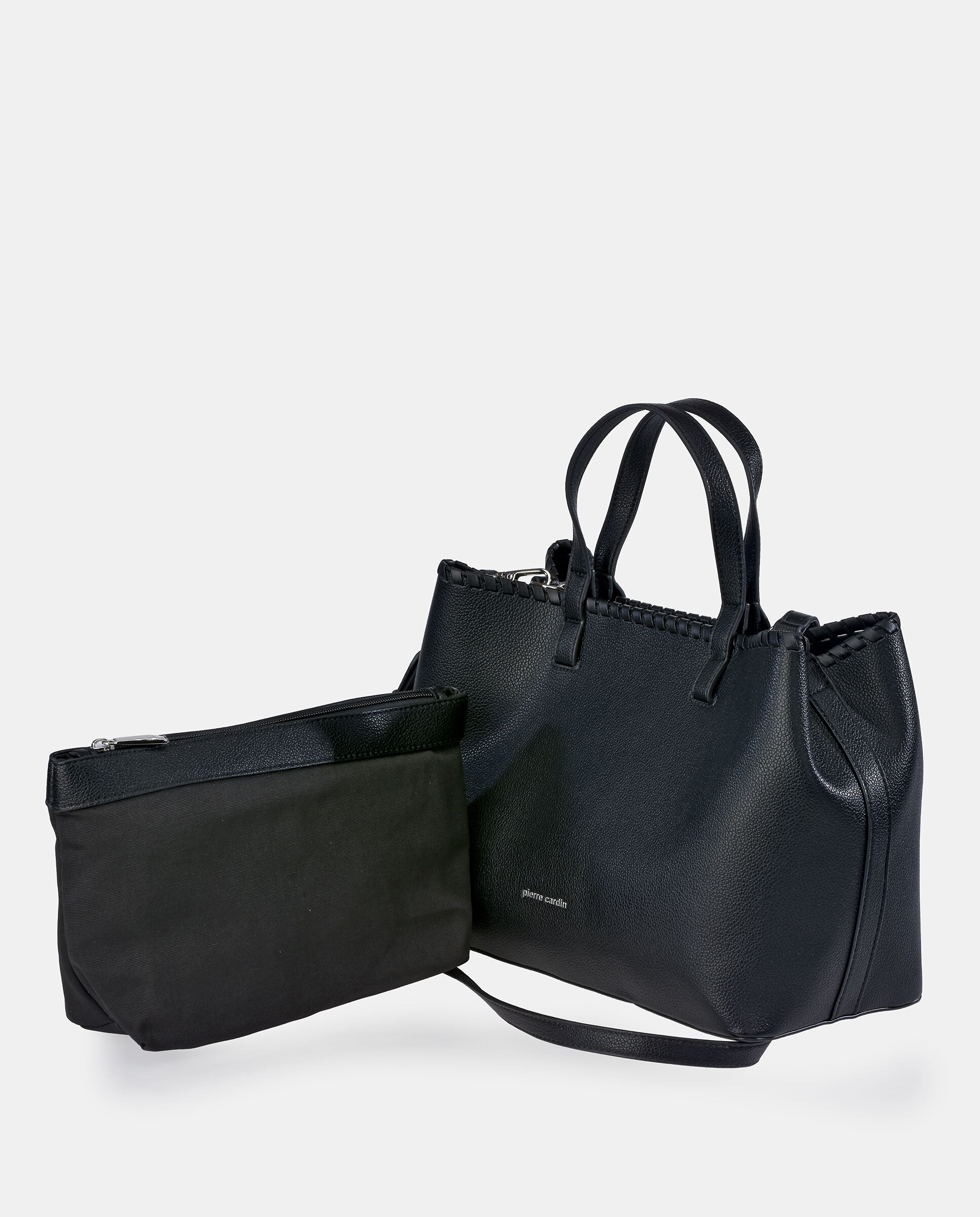 Bolso shopper Pierre Cardin en P.U. con bolsa de mano interior - Negro Negro-4