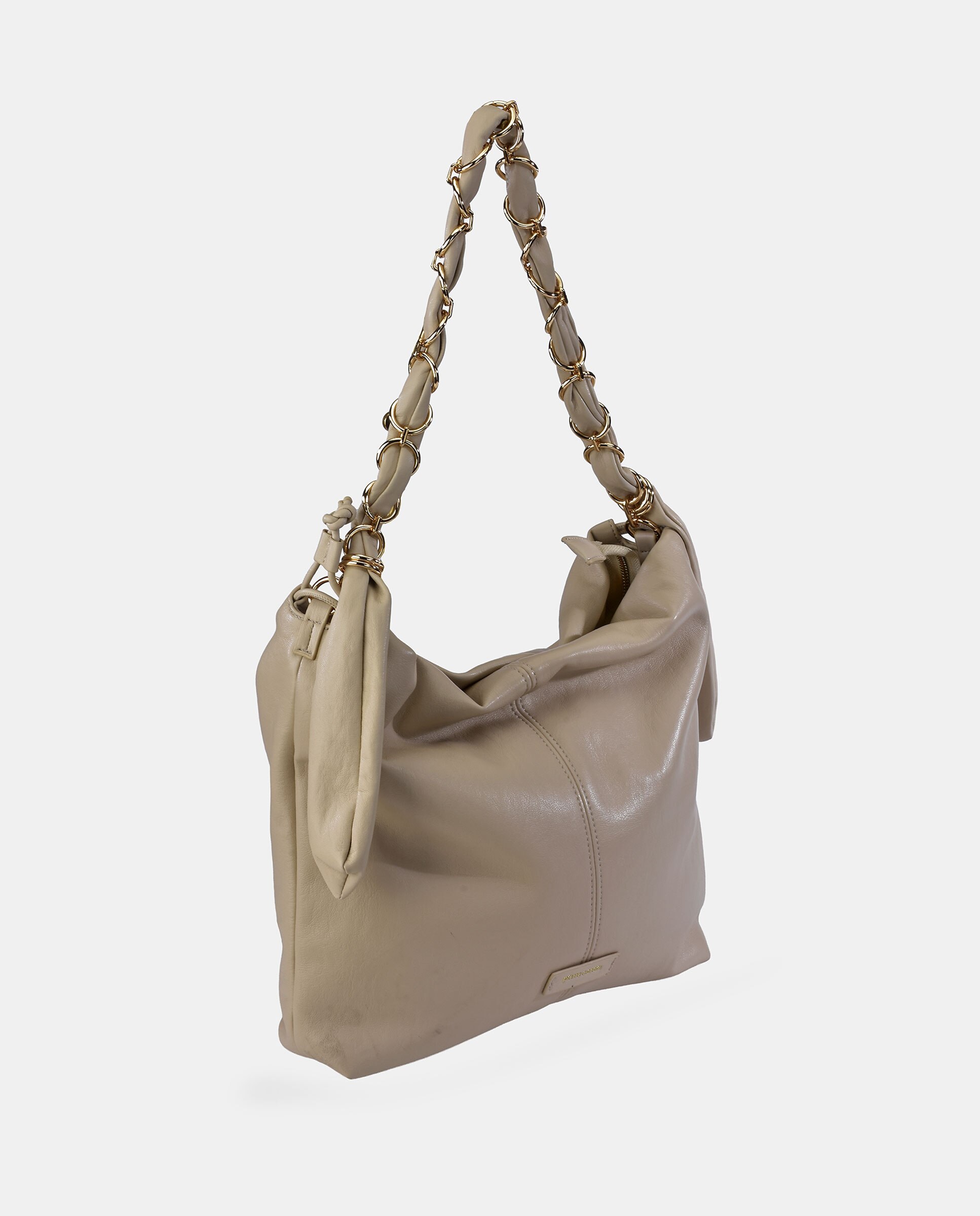 Bolso shopper Pierre Cardin en P.U. suave con asa y cadena - Beige Beige-2