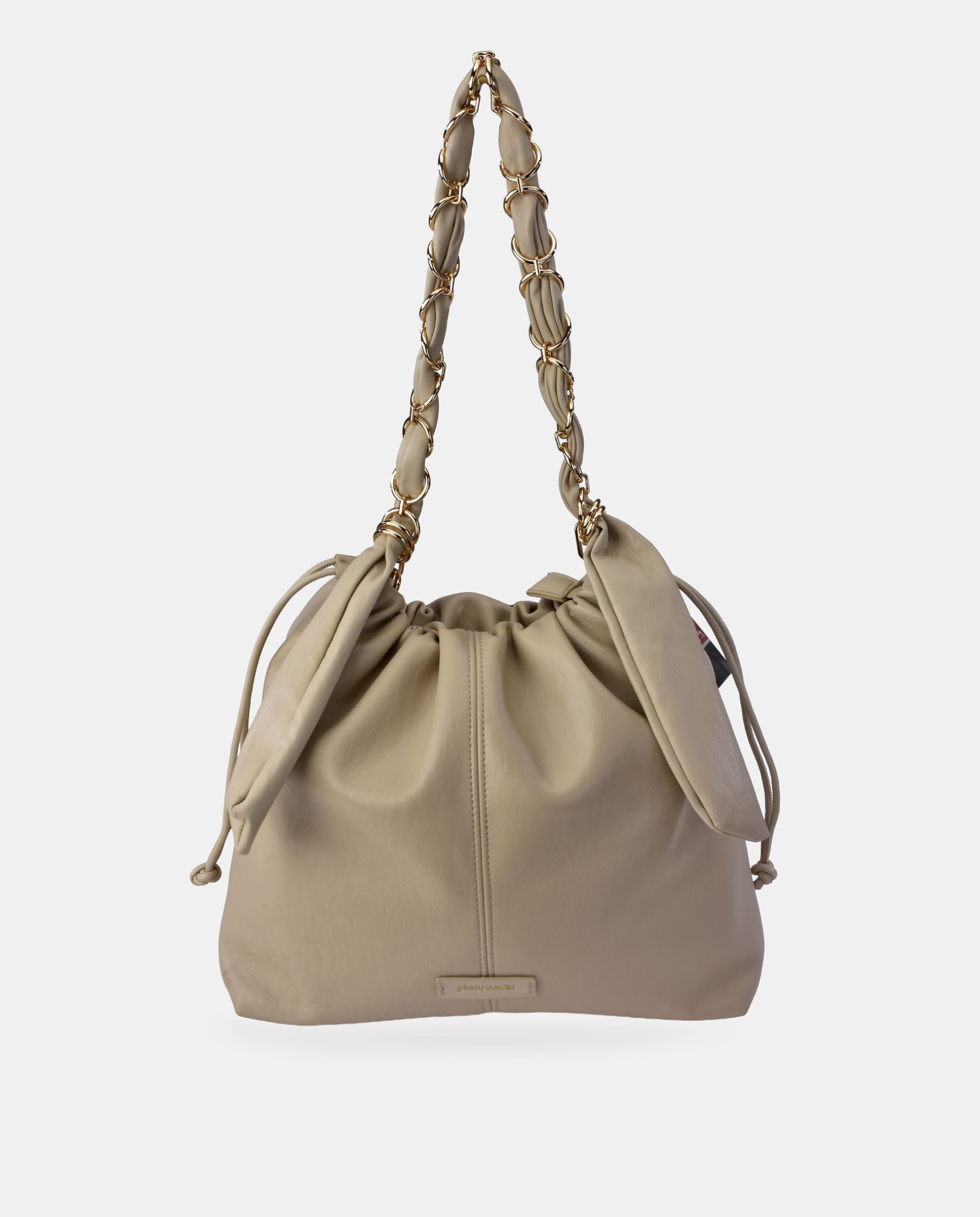 Bolso shopper Pierre Cardin en P.U. suave con asa y cadena - Beige Beige-4