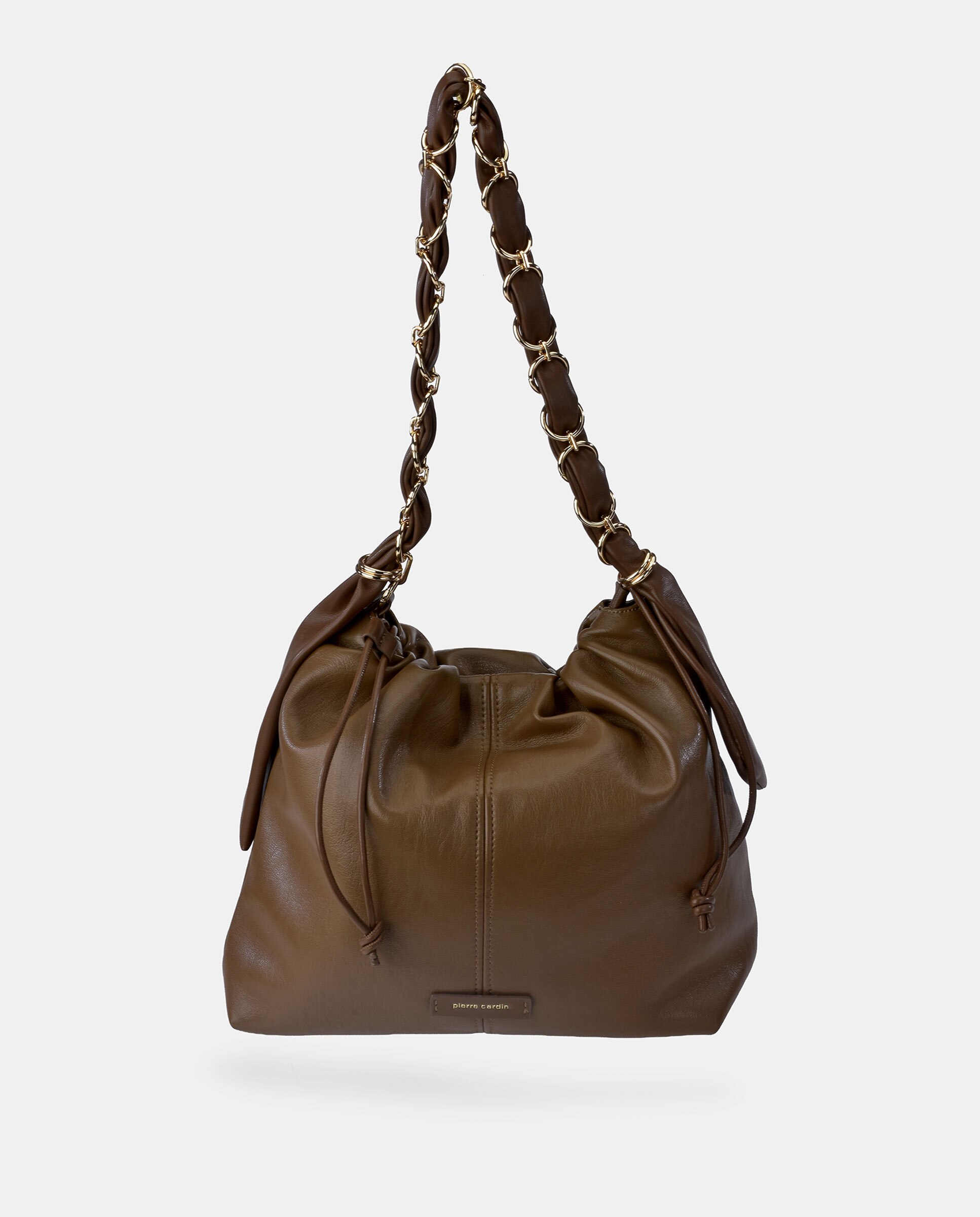 Bolso shopper Pierre Cardin en P.U. suave con asa y cadena - Cuero Cuero-4