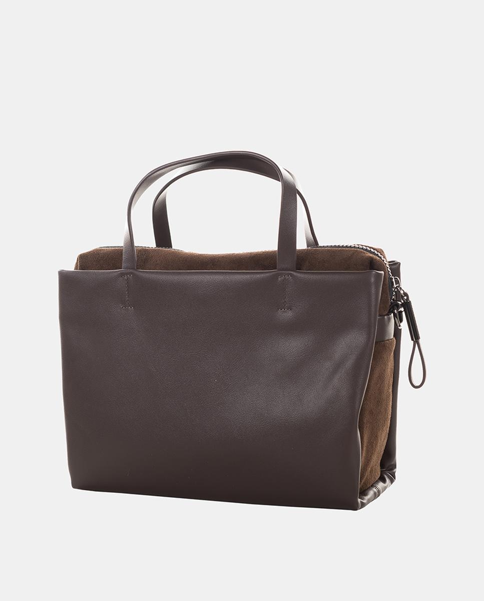 Bolso de doble asa con bandolera ajustable grande - Devota & Lomba - Marrón chocolate Marrón chocolate-3