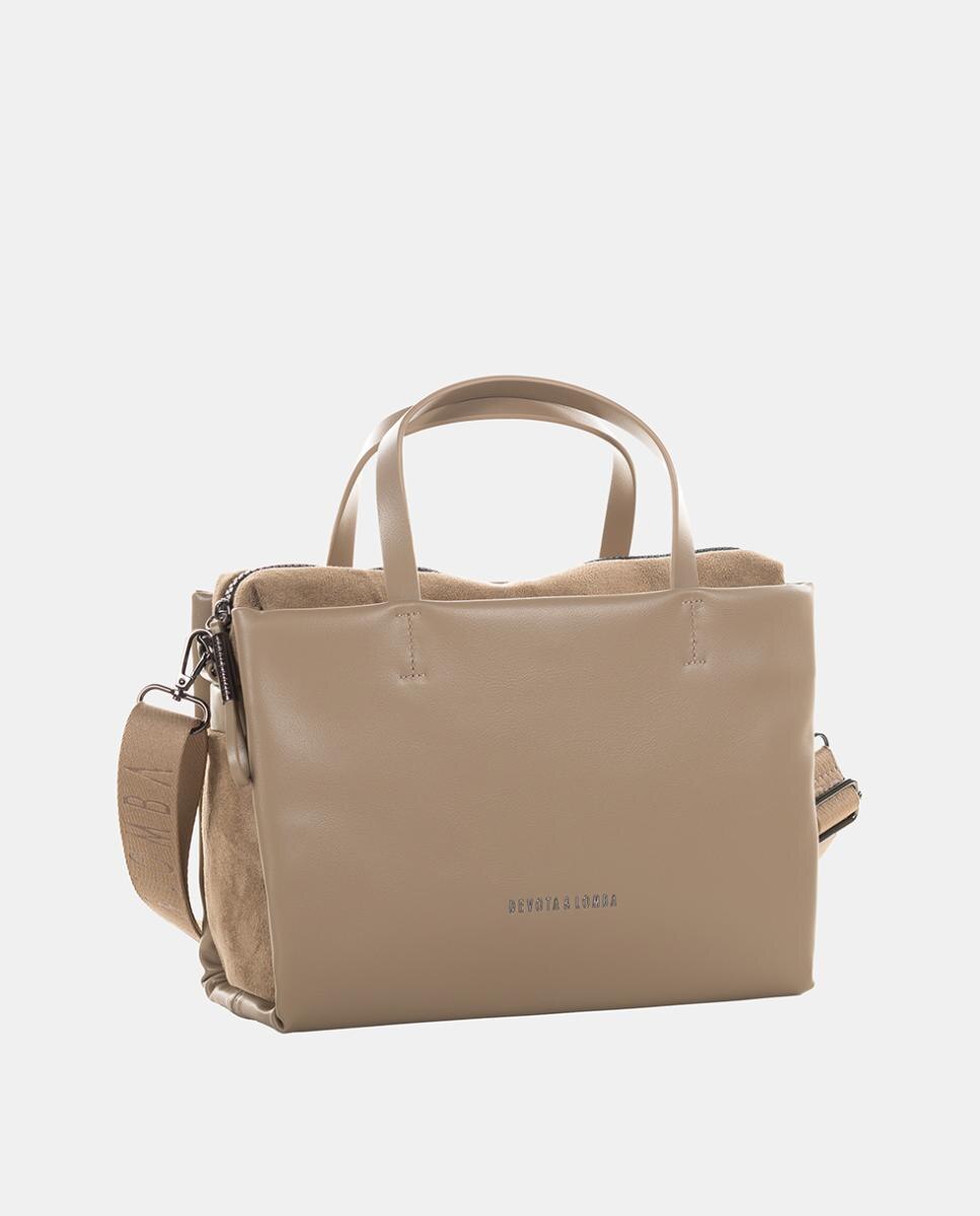 Bolso de doble asa con bandolera ajustable grande - Devota & Lomba - Beige Beige-2