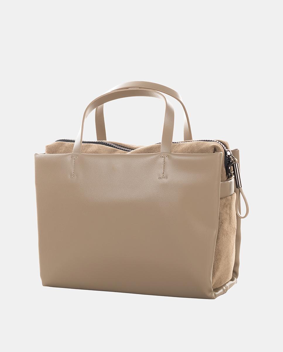 Bolso de doble asa con bandolera ajustable grande - Devota & Lomba - Beige Beige-3