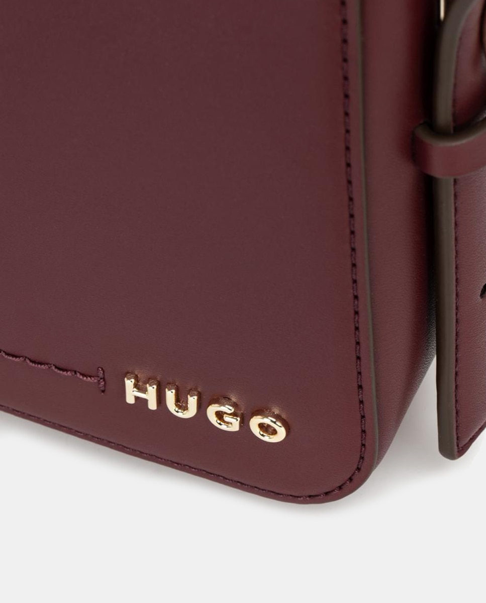 Bolso bandolera con cierre de cremallera totalmente forrado - Hugo - Rojo Rojo-3