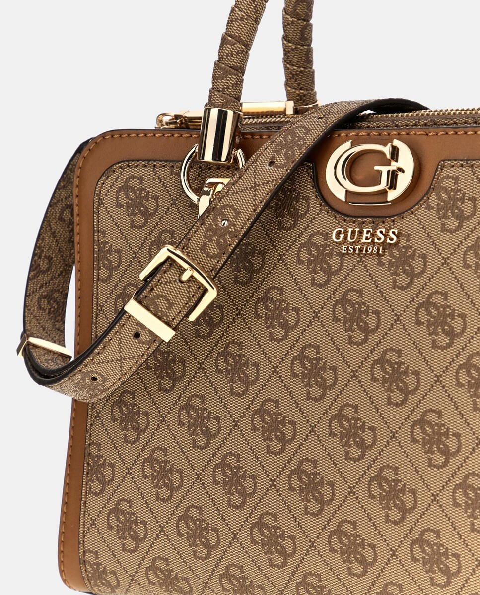 Mala com Logótipo 4G e Alça Comprida Amovível Bege-3