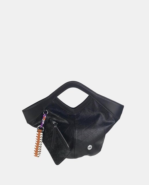 Imagen 0 de Bolso de mano estylo capazo de sos asas de tacto blando y agaradable  combinado en liso al tono mas  detalle de monedero  accesorio en contraste