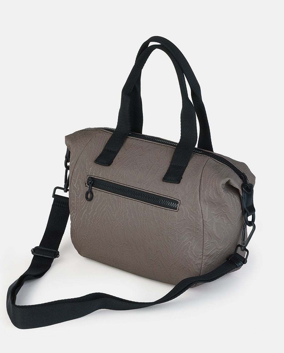 Mala Tipo Bowling com Fecho de Correr Taupe-2