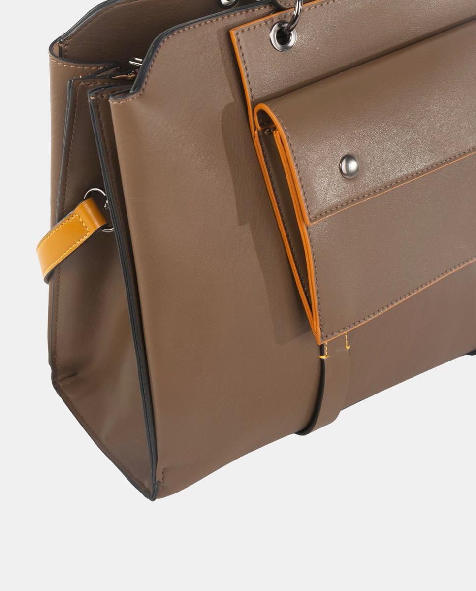 Mala de Mão Combinada - Taupe/Ocre Castanho-2
