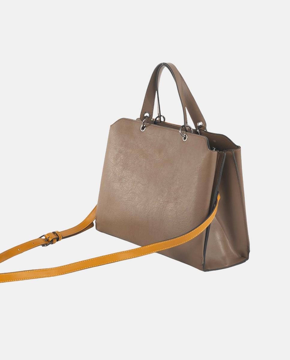 Mala de Mão Combinada - Taupe/Ocre Castanho-3