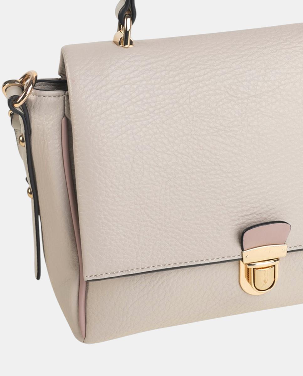 Mala de Mão Estilo Satchel com Aba Pedra-3