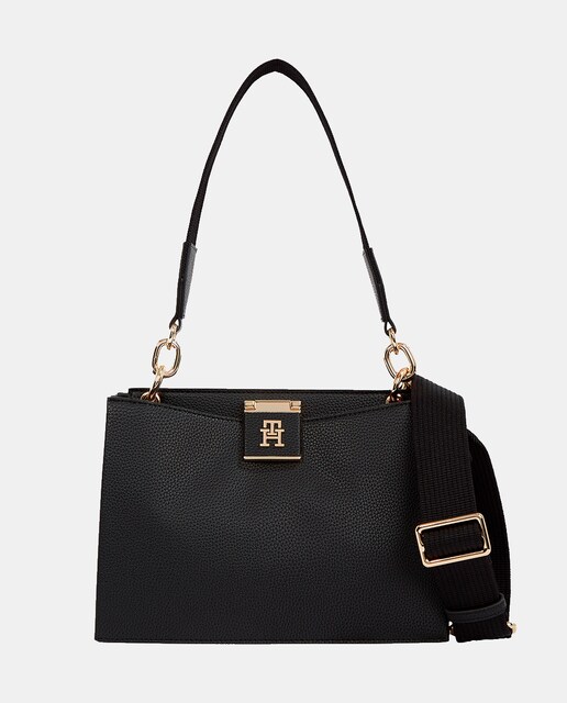 Imagen 0 de Bolso estilo satchel en color negro