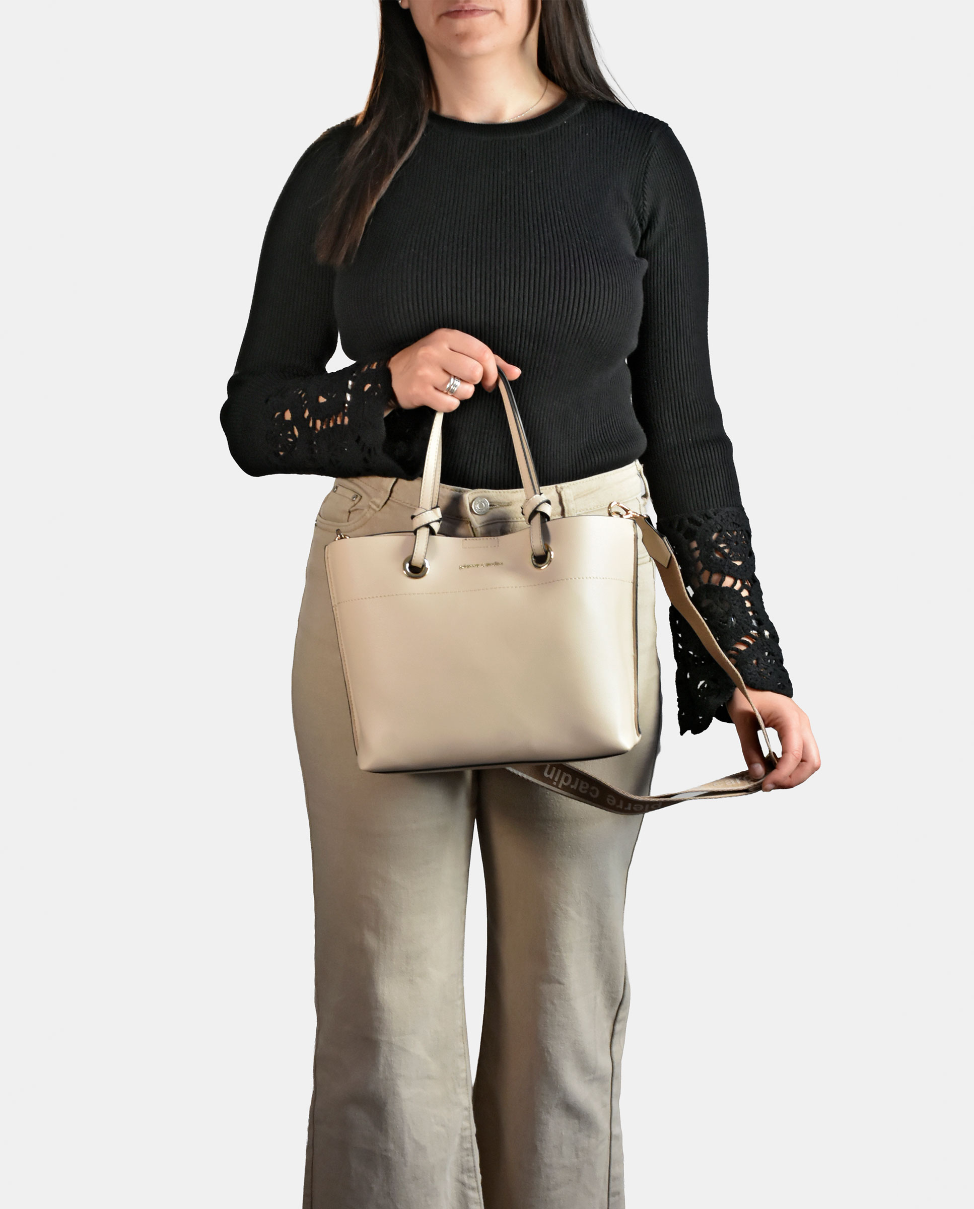 Mala Hobo em P.U. Bege-5