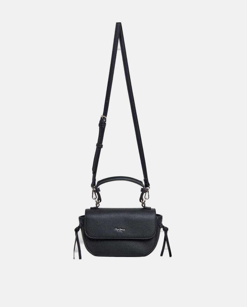 Mala Shopper Audrey Script com Fecho Magnético, Alça Dupla, Adorno Lateral e Logótipo à Frente Preto-2