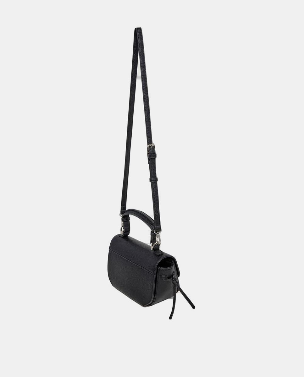 Mala Shopper Audrey Script com Fecho Magnético, Alça Dupla, Adorno Lateral e Logótipo à Frente Preto-3