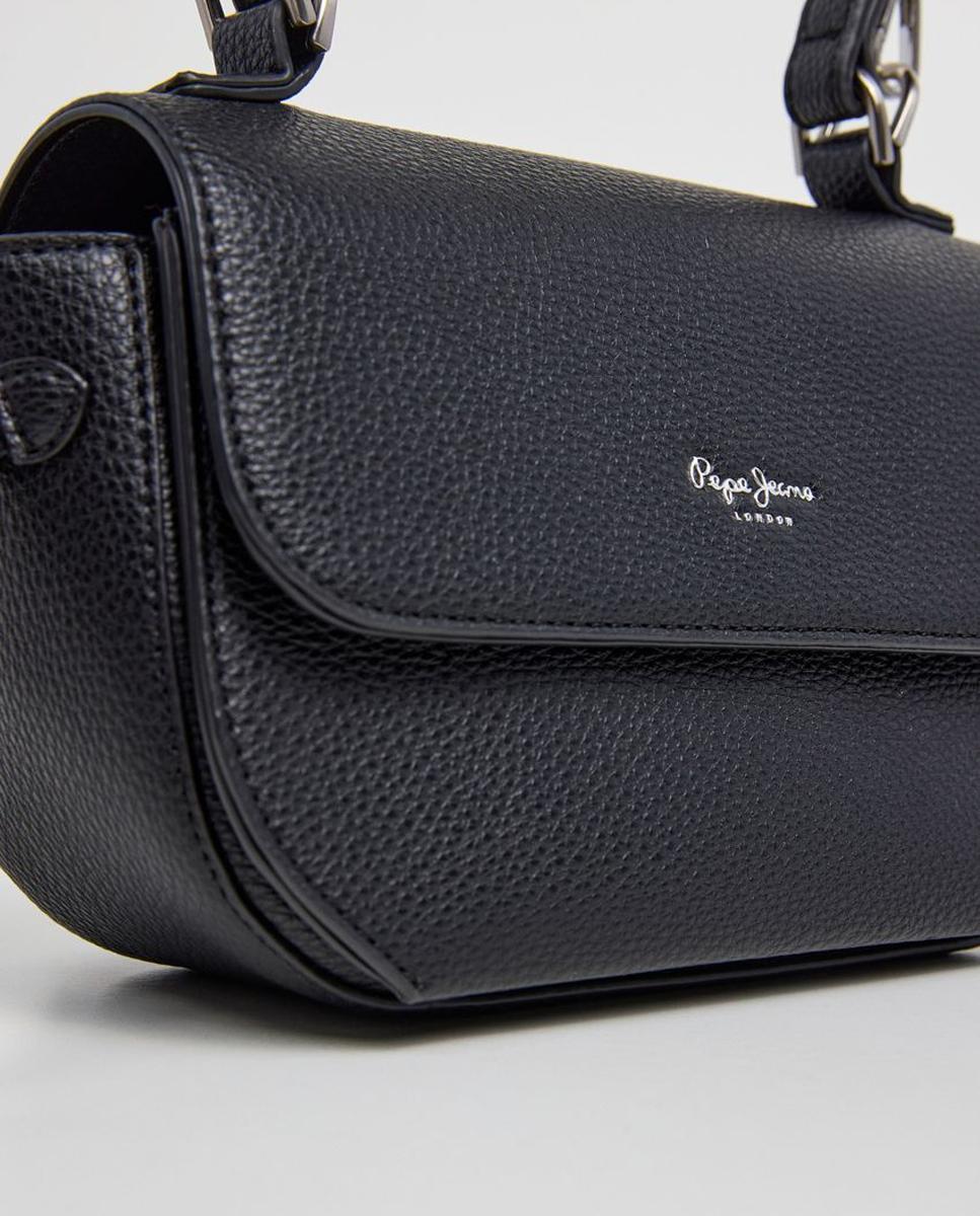 Mala Shopper Audrey Script com Fecho Magnético, Alça Dupla, Adorno Lateral e Logótipo à Frente Preto-4