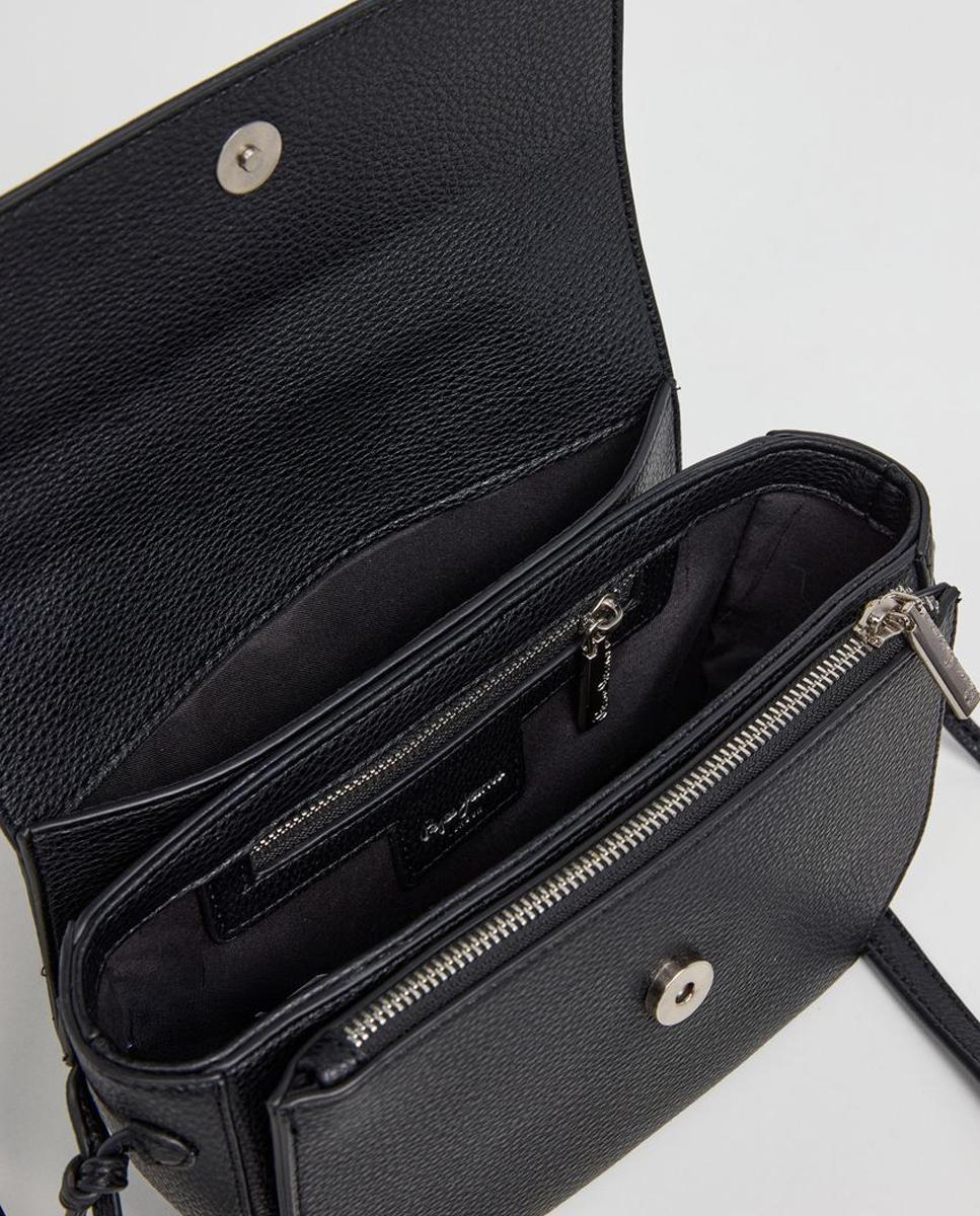Mala Shopper Audrey Script com Fecho Magnético, Alça Dupla, Adorno Lateral e Logótipo à Frente Preto-5