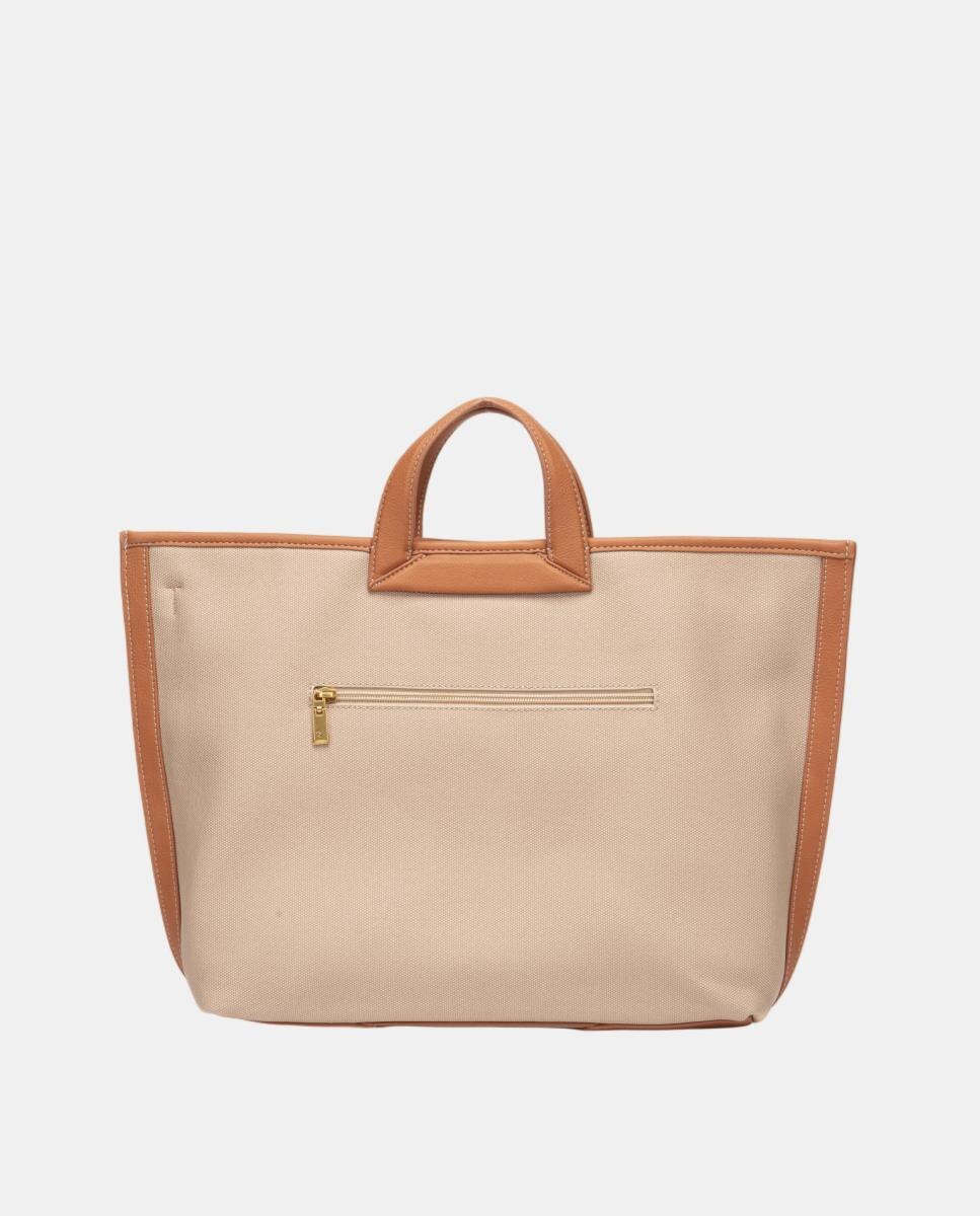 Bolso de mano estilo shopper con pompones - Abbacino - Camel Camel-3